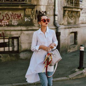 Zara Asymmetric Waterfall Button Up Shirt - LISTING FOR SKY BLUE COLOR